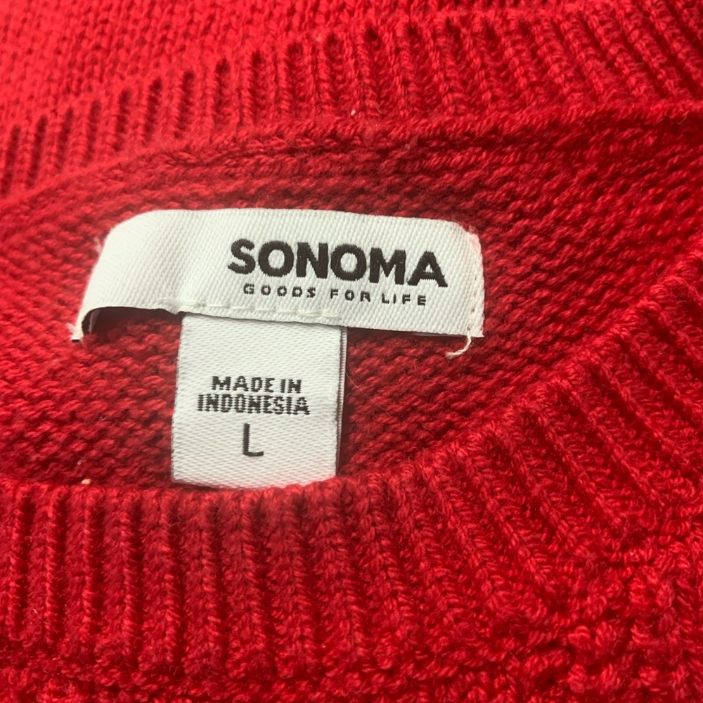 Red crew neck sweater, good condition, smoke free home.